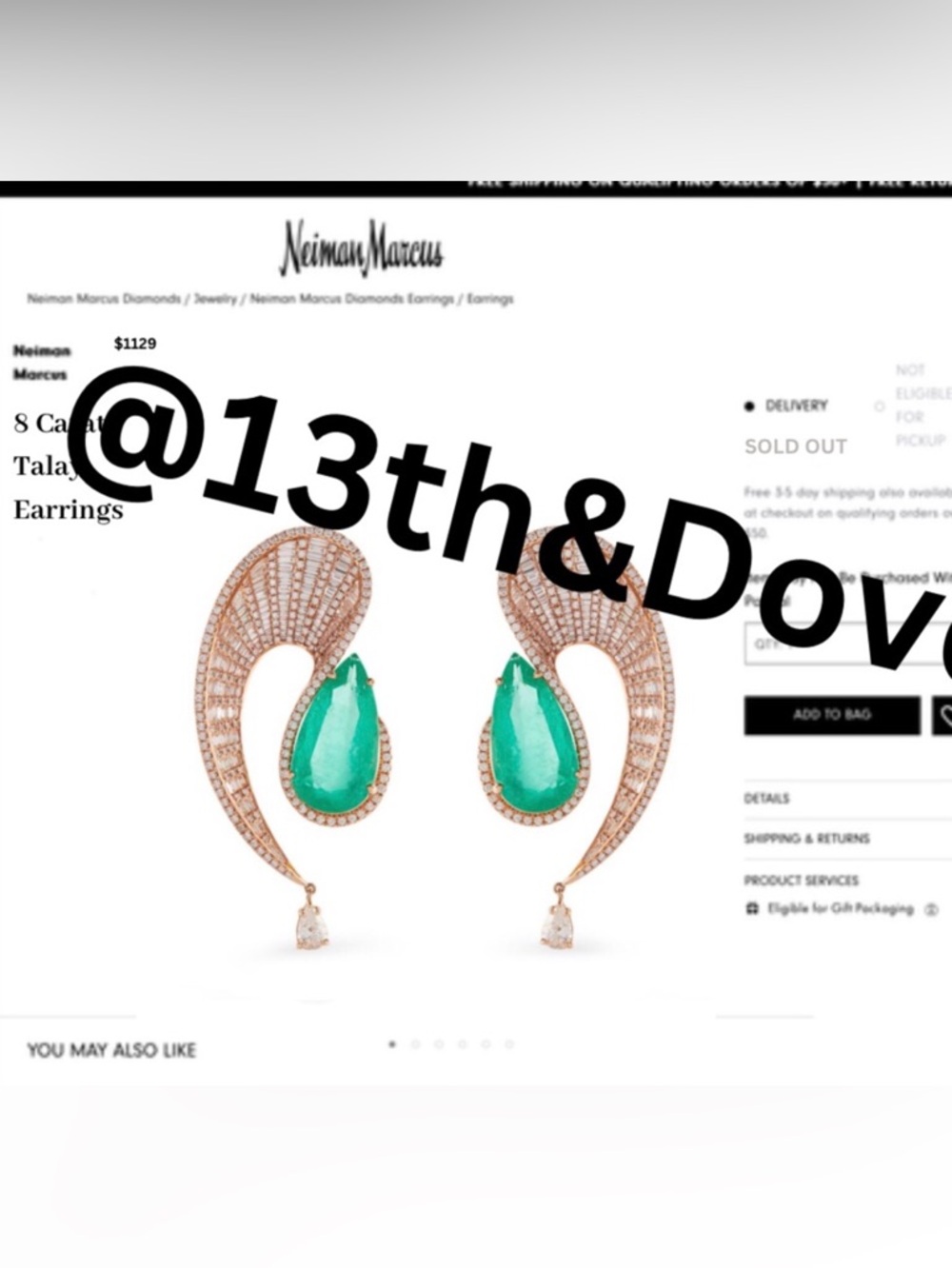 18k Emerald Talay Earrings - Picture 7 of 8